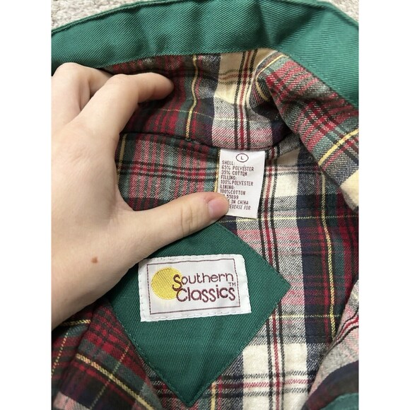 Southern Classic Utility Vest Men’s Size Large Outdoor Fishing Flannel Kelly Gr - Picture 5 of 5